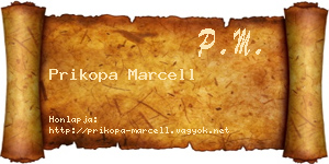 Prikopa Marcell névjegykártya